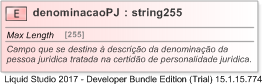 XSD Diagram of denominacaoPJ