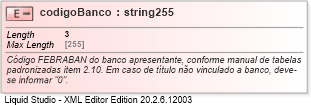 XSD Diagram of codigoBanco