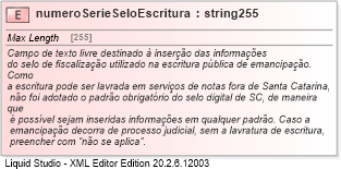 XSD Diagram of numeroSerieSeloEscritura