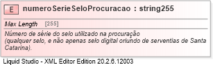 XSD Diagram of numeroSerieSeloProcuracao
