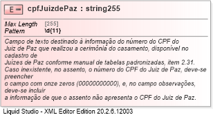 XSD Diagram of cpfJuizdePaz