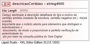 XSD Diagram of descricaoCertidao