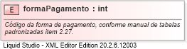 XSD Diagram of formaPagamento
