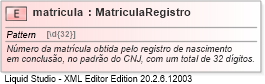 XSD Diagram of matricula