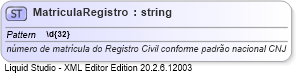 XSD Diagram of MatriculaRegistro