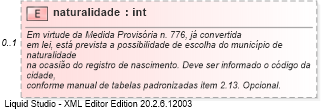 XSD Diagram of naturalidade