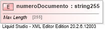 XSD Diagram of numeroDocumento